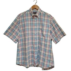 Paul & Shark Men's Short Sleeve Plaid Check Button Down Shirt Size 44